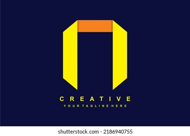 faltbares N-Logo-Design. Origami N Logo. anfängliche N. geeignet für Unternehmen, Unternehmen, Marketing usw.