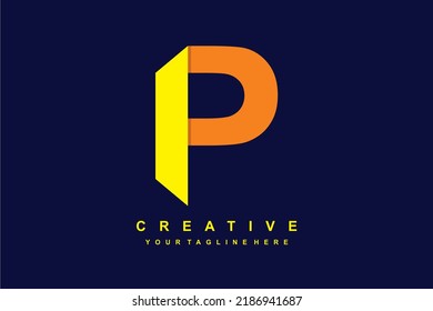 foldable P logo design. origami P logo. initial P. suitable for business, company, marketing, etc