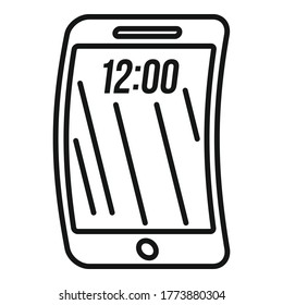 Foldable phone icon. Outline foldable phone vector icon for web design isolated on white background