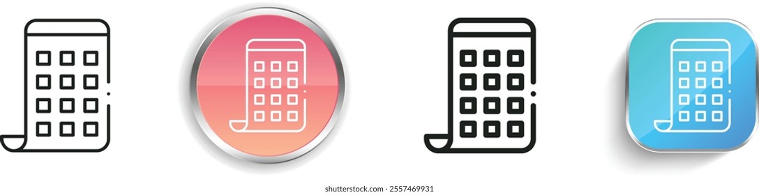 foldable phone icon. Thin Linear, Regular and Button Style Design Isolated On White Background