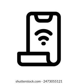 foldable phone icon. vector line icon for your website, mobile, presentation, and logo design.