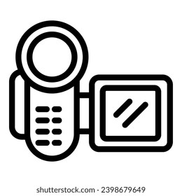 Foldable photo camera icon outline vector. Modern photography device. Electronic digital camera