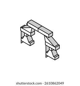 foldable picnic table glamping isometric icon vector. foldable picnic table glamping sign. isolated symbol illustration