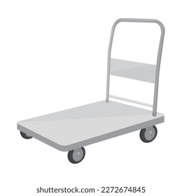 Foldable platform trolley vector illustration on white background. Foldable platform trolley for office, workshops, schools, grocery store, garden, home and more. Trolley can carry many items.