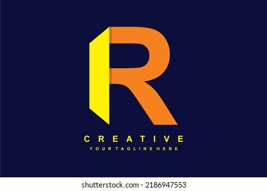 diseño de logotipo plegable R. logotipo de origami R. R inicial. adecuado para negocios, empresas, marketing, etc