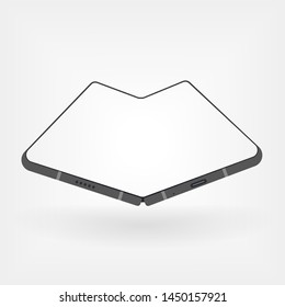 Foldable smartphone in gray style. Vector illustration. Mockup for banner, web site and presentation.