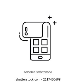 foldable smartphone icon. Outline style icon design isolated on white background