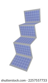Paneles solares plegables. ilustración vectorial