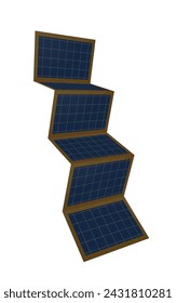 Foldable solar panels. vector illustration