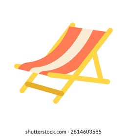 Foldable striped summer beach chair for outdoor relaxation and leisure
