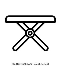 Foldable Table Outline bold Vector Icon which can be easily modified or Edited 