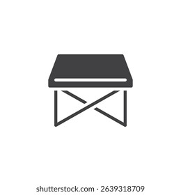 Foldable table vector icon. filled flat sign for mobile concept and web design. Camp Table glyph icon. Symbol, logo illustration. Vector graphics