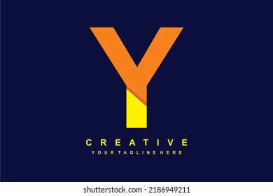 faltbares Y-Logo-Design. Origami Y Logo. anfängliches Y. geeignet für Unternehmen, Unternehmen, Marketing usw.