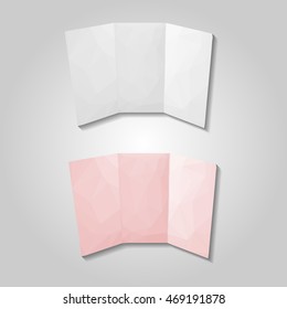 Folded A4 paper clean copyspace sheets low resolution flat triangle polygon vector eps10