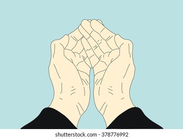 Folded Arms Folded Hands Holding Emptiness Stock Vector (Royalty Free ...