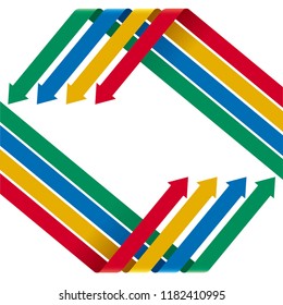  Folded arrow symbol, The background is white.