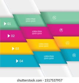 Folded banners design template. Can be used for infographics,workflow layout, diagram, number options, step up options, web template.
