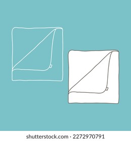 Folded bath towel mockup. Vector illustration. Copy space. Linear, vector, realistic, outline illustration.