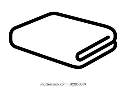 Folded Bath Towel Or Napkin Line Art Vector Icon For Apps And Websites