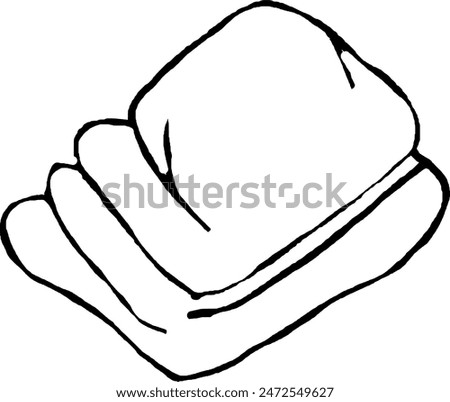 Folded bath towel. Simple illustration for design.