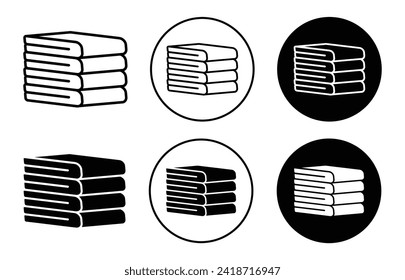 folded bath towels vector icon set collection. folded bath towels Outline flat Icon.