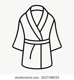 Ícone de Roupão dobrado - Linha de arte minimalista desenho em fundo branco