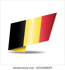 Folded Belgium national flag, shining with a shadow.