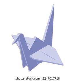 Folded bird icon isometric vector. Origami paper. Geometric paper
