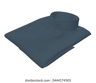Folded black shirt polygonal icon. Modern vector Illustration of men's wear. Vector drawing of folded shirt templates. 3D. Isometric view.