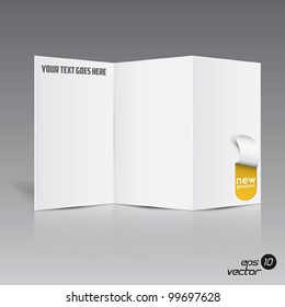 Folded blank brochure for your design. Vector