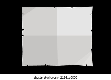 Papel en blanco doblado, plantilla para letra.