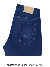 Folded blue jeans. vector illustration