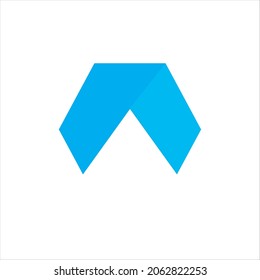 
folded blue ribbon logo vector