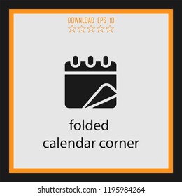 folded calendar corner  vector icon