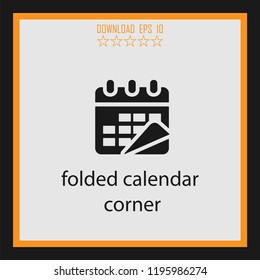 folded calendar corner  vector icon