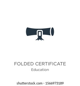 Folded certificate icon vector. Trendy flat folded certificate icon from education collection isolated on white background. Vector illustration can be used for web and mobile graphic design, logo, 