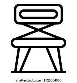 Folded chair icon. Outline folded chair vector icon for web design isolated on white background