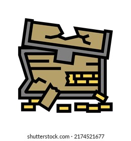 folded chest color icon vector. folded chest sign. isolated symbol illustration