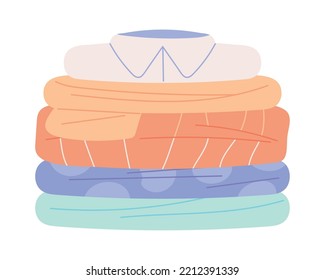 Folded Clothes Laundry Icon Isolated