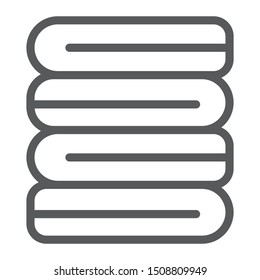 Folded clothes line icon, laundry and wash, folded towels sign, vector graphics, a linear pattern on a white background, eps 10.