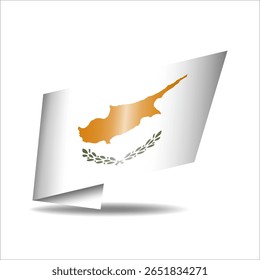 Folded Cyprus national flag, shining with a shadow.