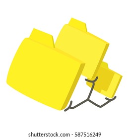 Folded database icon. Cartoon illustration of folded database vector icon for web