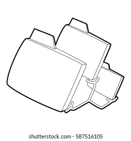 Folded database icon. Outline illustration of folded database vector icon for web