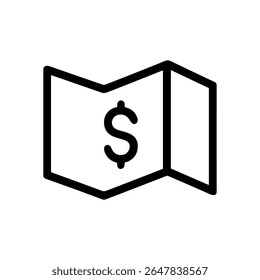 Folded dollar bill icon design. Icon symbol illustration