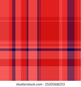 Folded fabric plaid vector, tweed pattern check seamless. Thread textile tartan texture background in red and pink colors.