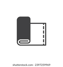 Folded fabric vector icon. filled flat sign for mobile concept and web design. Fabric roll glyph icon. Symbol, logo illustration. Vector graphics