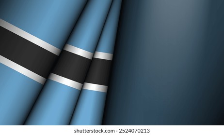Bandeira dobrada do Botsuana gráfica e etiqueta. Elemento de impacto para o uso que você deseja fazer dele.