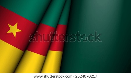 Folded flag of Cameroon graphic and label. Element of impact for the use you want to make of it.