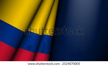 Folded flag of Colombia graphic and label. Element of impact for the use you want to make of it.