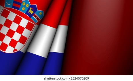 Folded flag of Croatia graphic and label. Element of impact for the use you want to make of it.